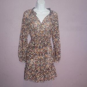 Zara Multicolor Floral Long Sleeve Dress